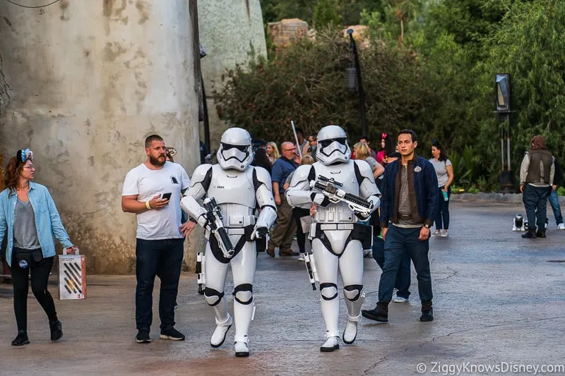 Stormtroopers in Star Wars Galaxy's Edge Disneyland 