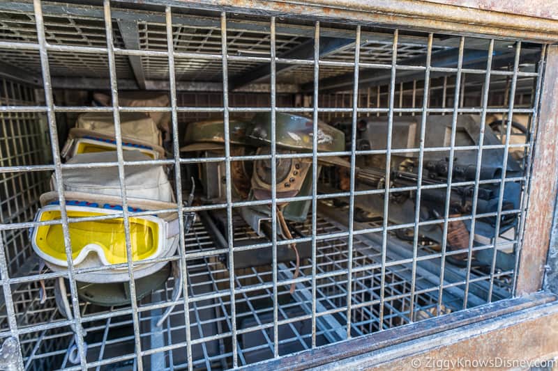 helmets in a cage Star Wars Galaxy's Edge 