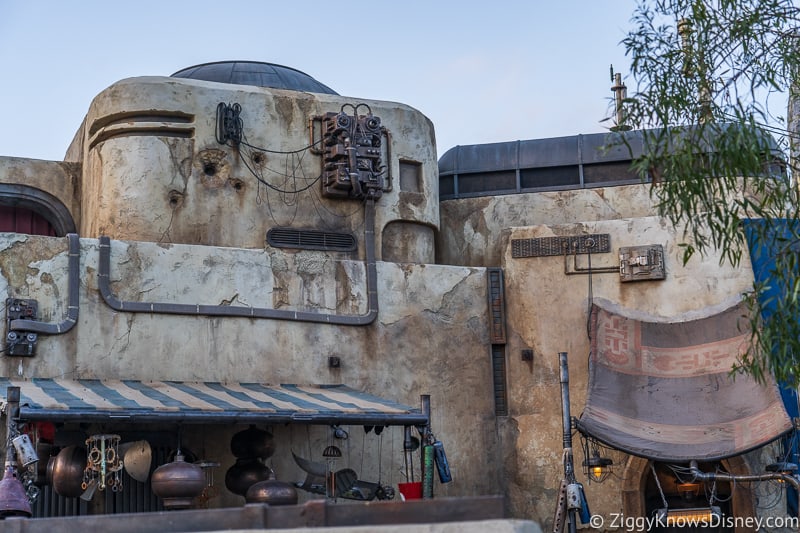 top of buildings in Star Wars Galaxy's Edge