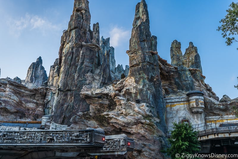 Star Wars Galaxy's Edge towers above Millennium Falcon