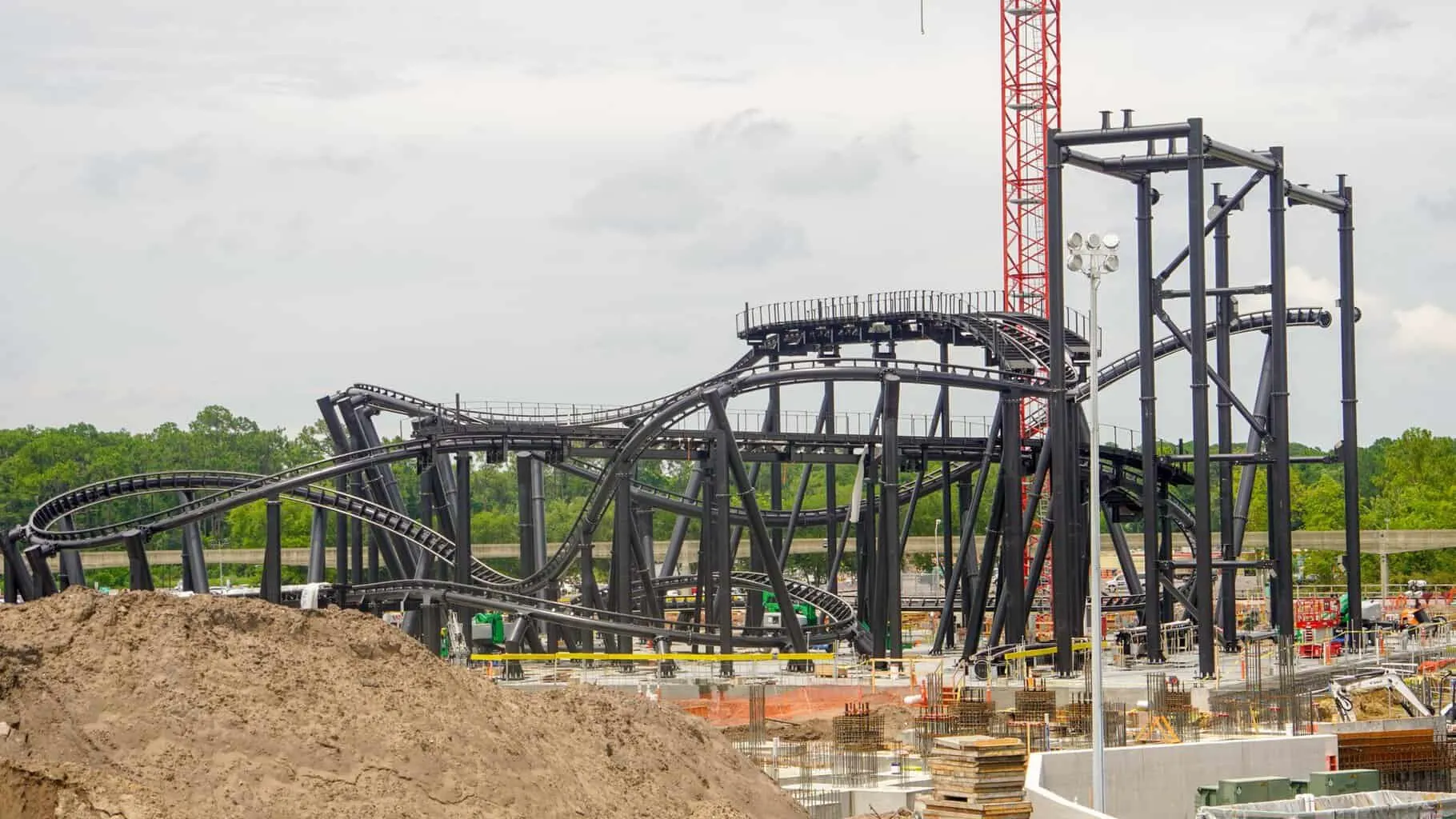 TRON Roller Coaster Construction Update Track almost finished