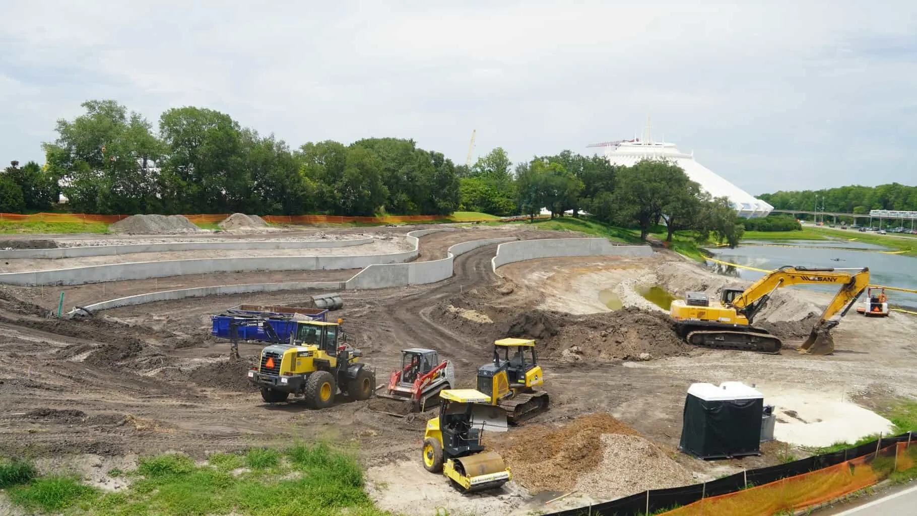 TRON Roller Coaster Construction Update June 2019 work on the Magic Kingdom berm 