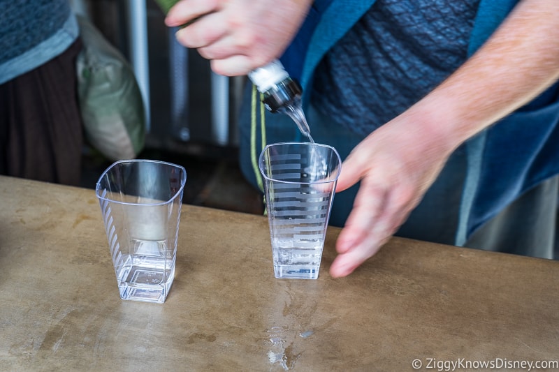 pouring alcohol for blue milk