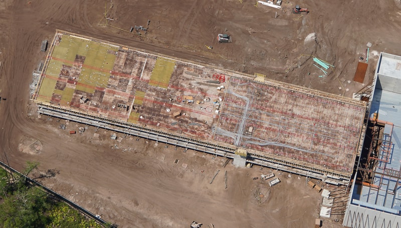 overhead view of Star Wars Hotel construction July 2019