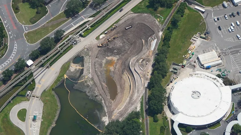 Aerial of new retention pond in Magic Kingdom July 2019