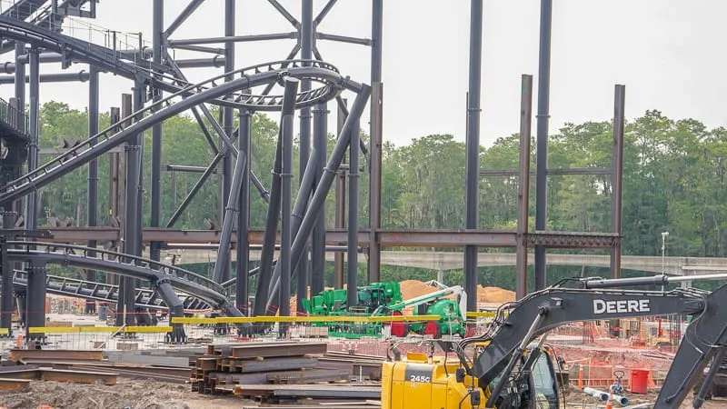 Tron coaster construction updates July 2019 new building