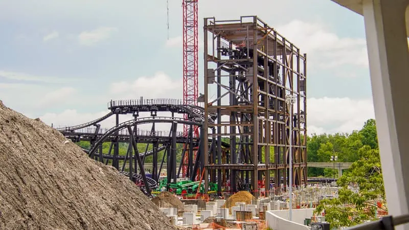 TRON Coaster update August 2019 show building frame