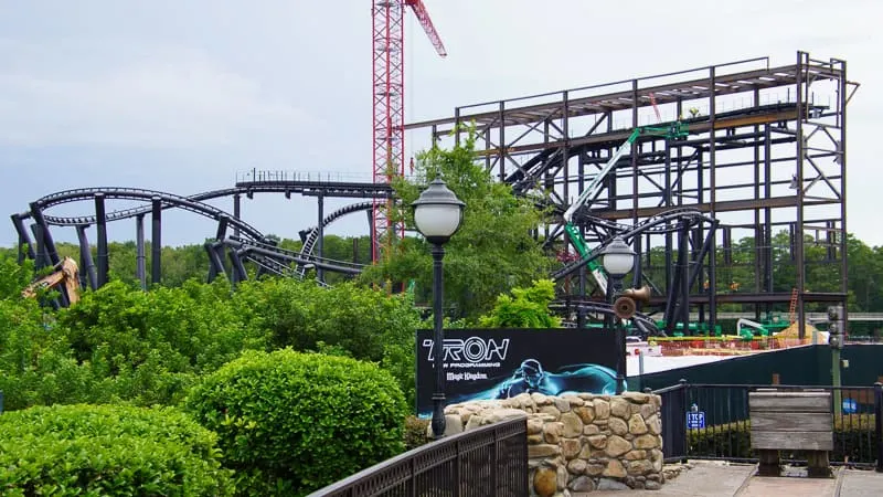 TRON Coaster show building progress so far update August 2019
