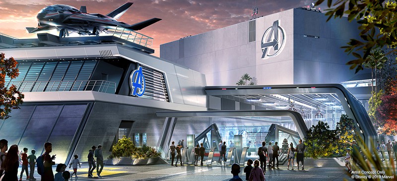 Avengers Ride Disney California Adventure concept art outside