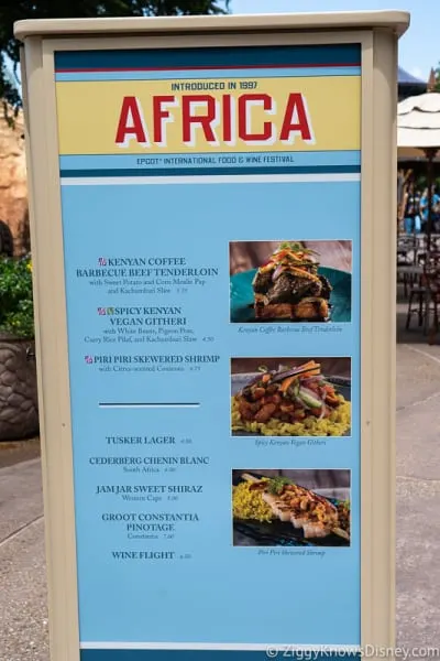 2019 Epcot Food and Wine Festival Menus Africa
