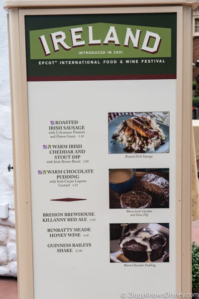 2019 Epcot Food and Wine Festival Menus Ireland