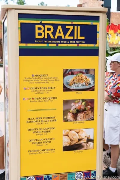 2019 Epcot Food and Wine Festival Menus Brazil