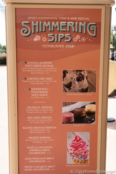 2019 Epcot Food and Wine Festival Menus Shimmering Sips