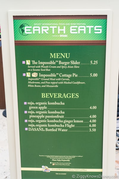 Epcot Food and Wine Menus 2019 Earth Eats