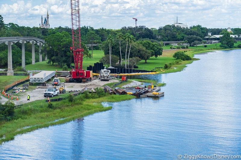 view across the lake of Grand Floridian Walkway update august 2019 