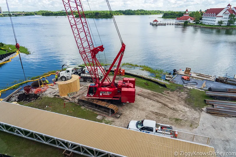 crane doing work for Grand Floridian Walkway update august 2019 