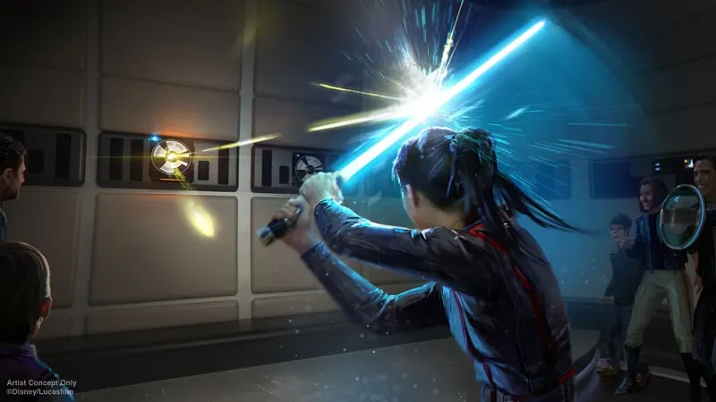 Star Wars Galactic Starcruiser Lightsaber training Concept Art
