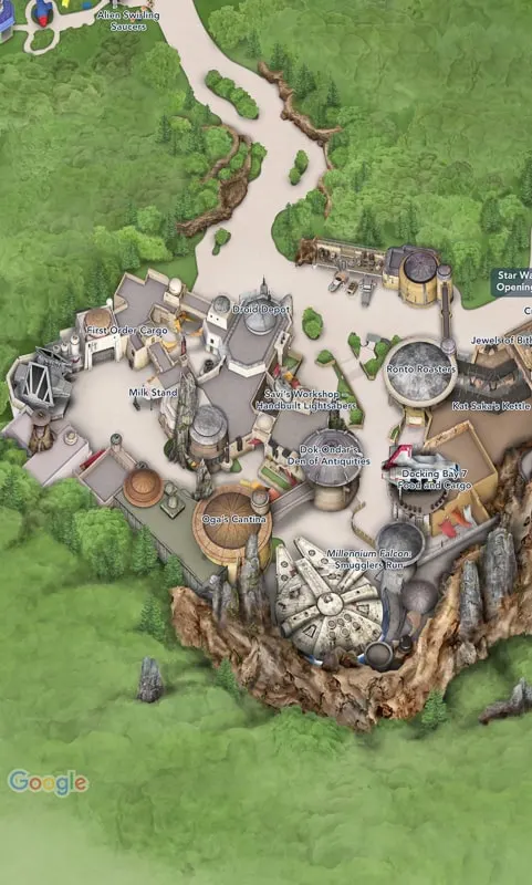 Map of Black Spire Outpost in Star Wars Galaxy's Edge