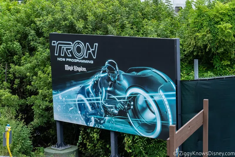 TRON Lightcycles Run roller coaster update august sign