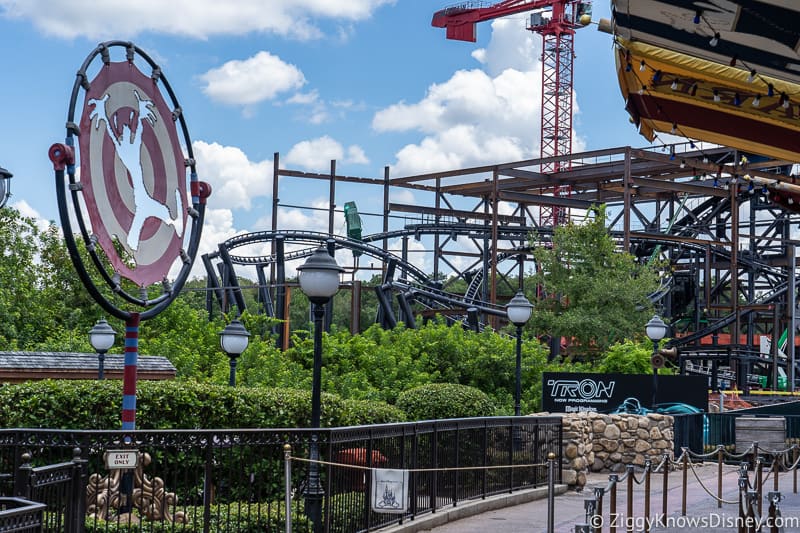 TRON Lightcycles Run roller coaster update august from Fantasyland