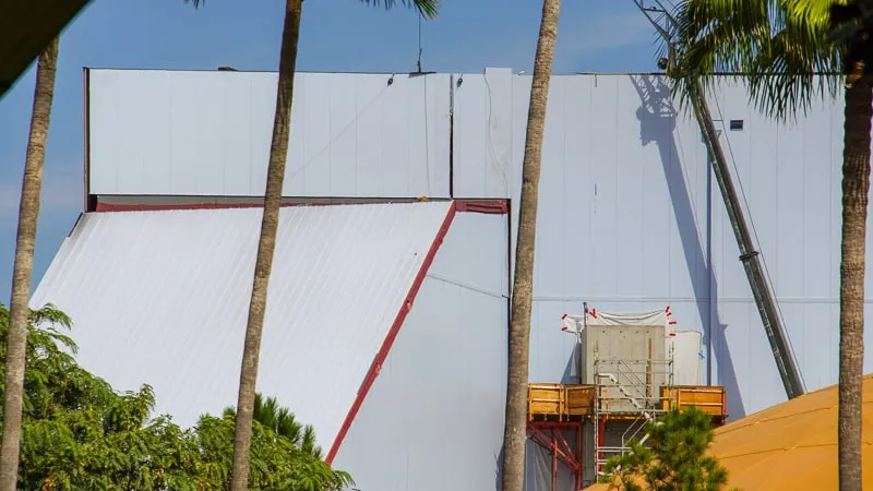 new side panel on Guardians of the Galaxy Coaster building