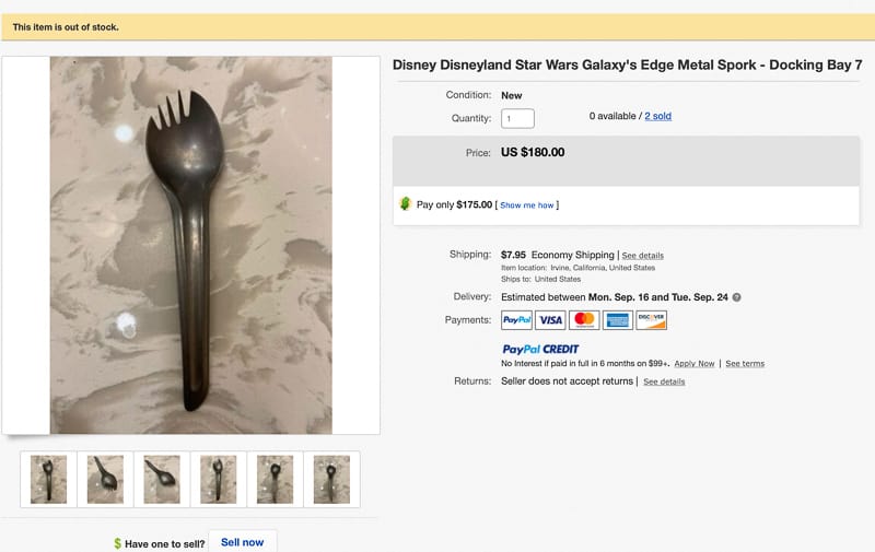 Galaxy's Edge Sporks on eBay