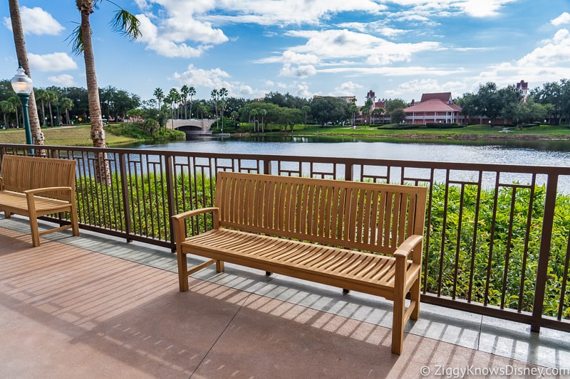 Disney Skyliner Gondola Stations Caribbean Beach Resort bench