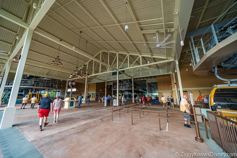 inside Disney Skyliner Gondola Stations Caribbean Beach Resort