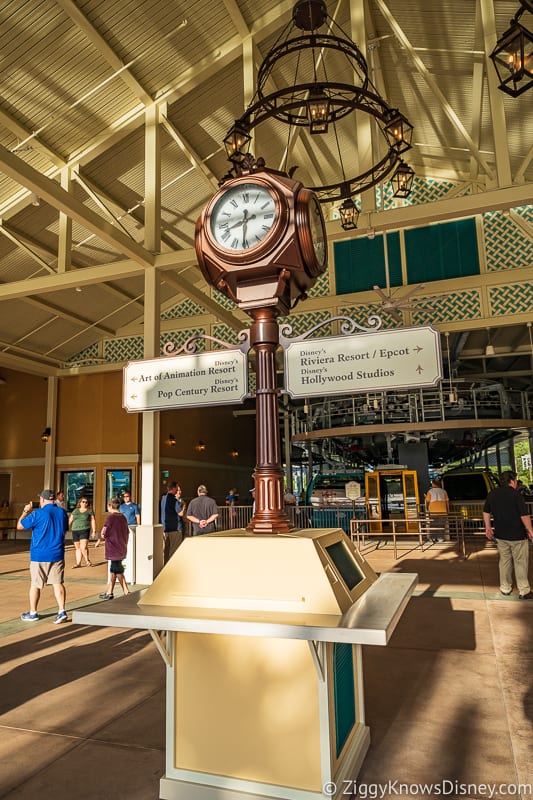 Disney Skyliner Gondola Stations Caribbean Beach Resort clock