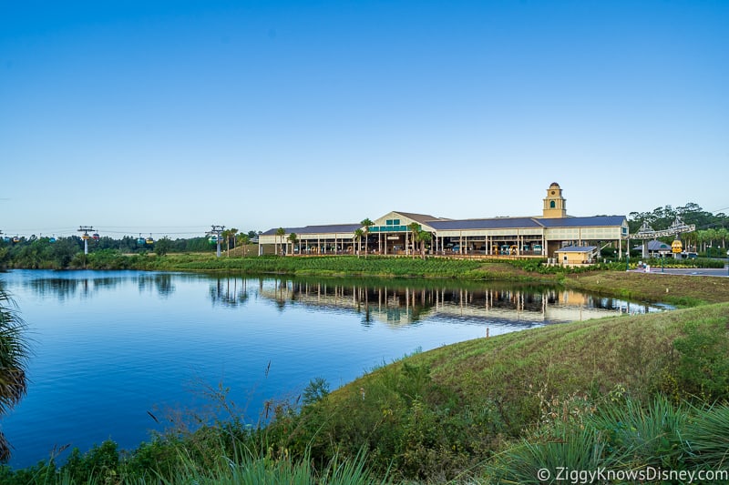 Disney Skyliner Gondola Stations Caribbean Beach Resort across the water