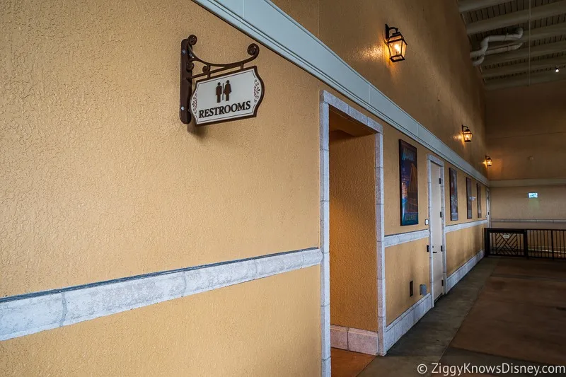 Disney Skyliner Gondola Stations Caribbean Beach Resort bathrooms