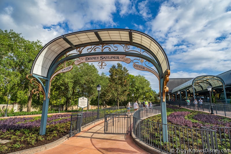 Disney Skyliner Gondola Epcot Station entrance sign