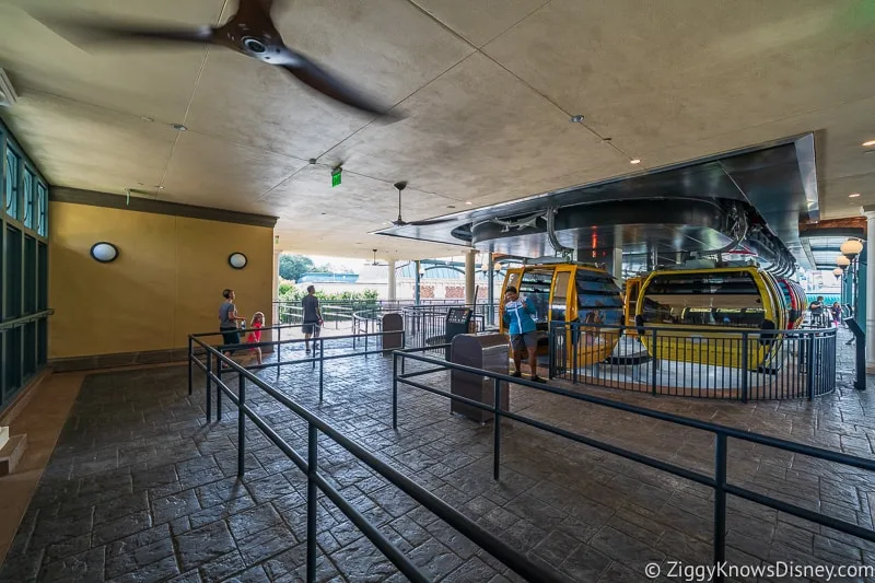Disney Skyliner Gondola Epcot Station queue for mobility assisted