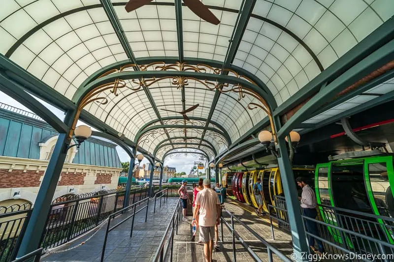 Disney Skyliner Gondola Epcot Station aqua ceiling