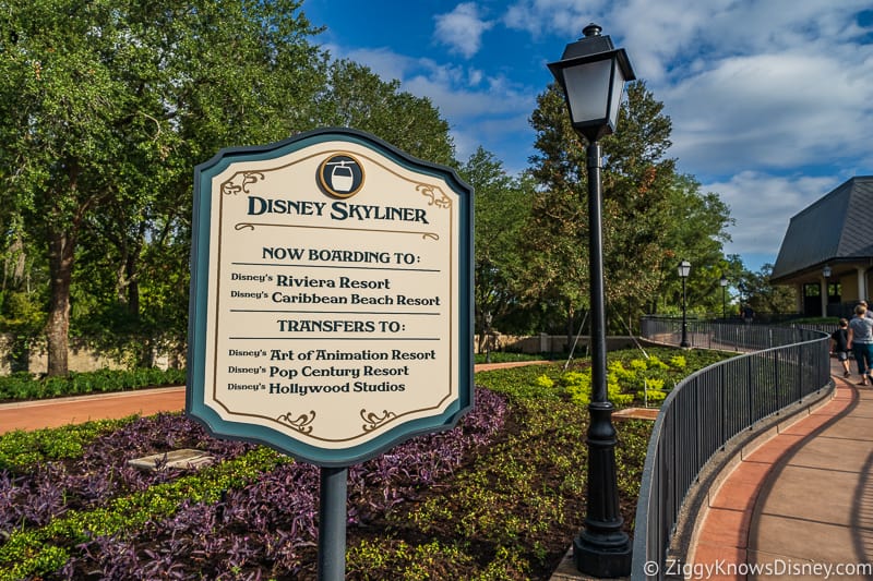 Disney Skyliner Gondola Epcot Station sign