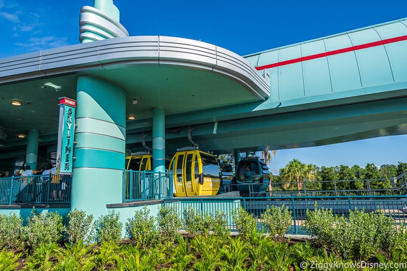 gondola cars arriving Disney Skyliner Gondola Stations Hollywood Studios