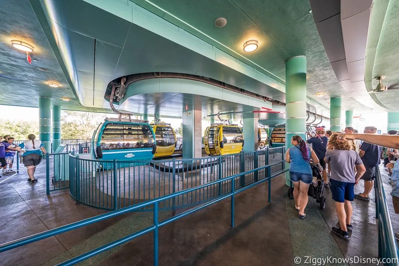 loading area for ECVs and wheelchairs Disney Skyliner Gondola Stations Hollywood Studios