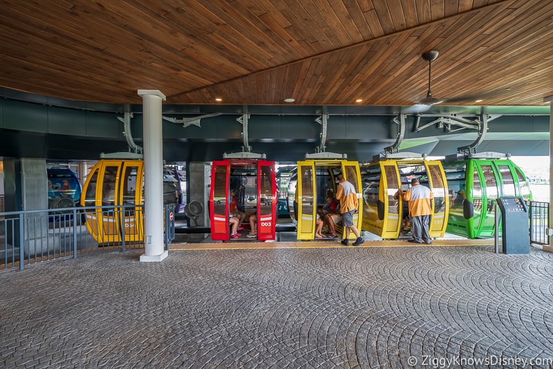 unloading at Disney Skyliner Gondola Stations Riviera Resort