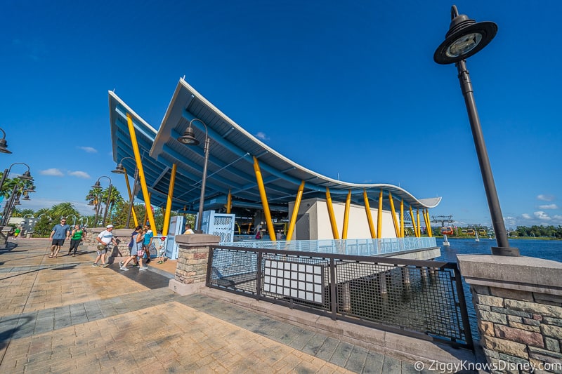 Disney Skyliner Gondola Stations Pop Century Art of Animation entrance