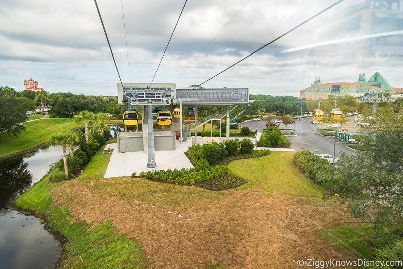 arriving at the Turn Station Inside the Disney Skyliner