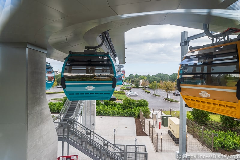 going through Turn Station Inside the Disney Skyliner