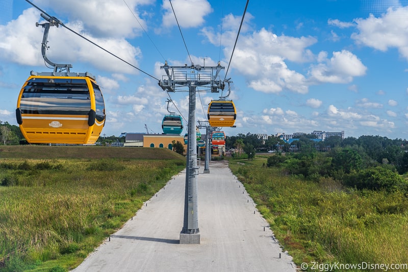 Inside the Disney Skyliner high up