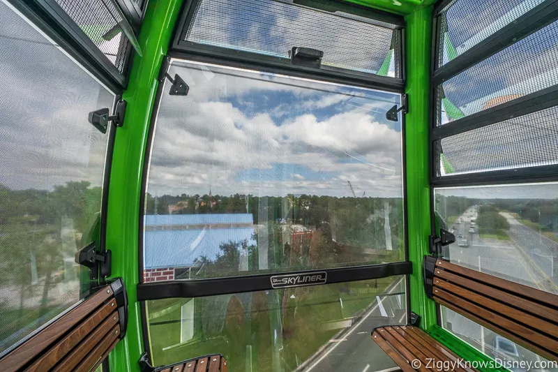 windows Inside the Disney Skyliner with character