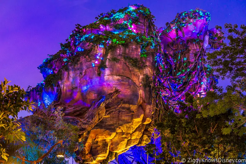 The Floating Mountains in Pandora the World of Avatar at night