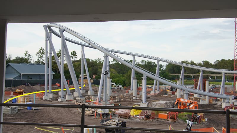 showing the new railroad route near TRON coaster construction November 2019