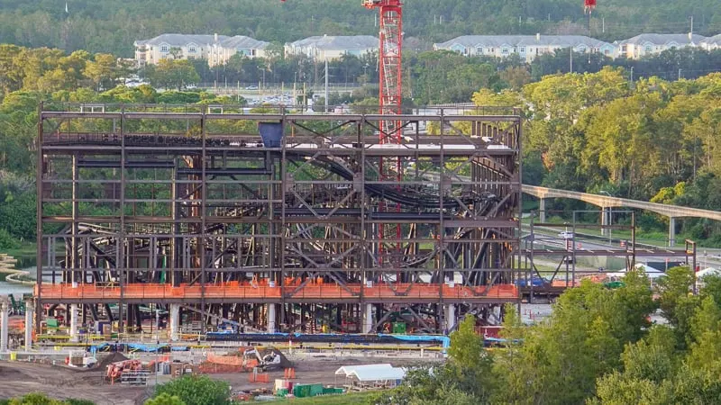 Tron Roller Coaster steel frame construction update October 2019
