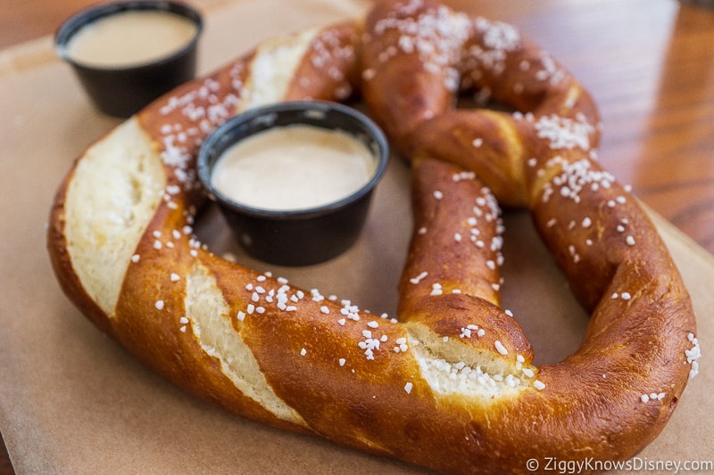 Bavarian Pretzel with cheese sauce Baseline Tap House Hollywood Studios
