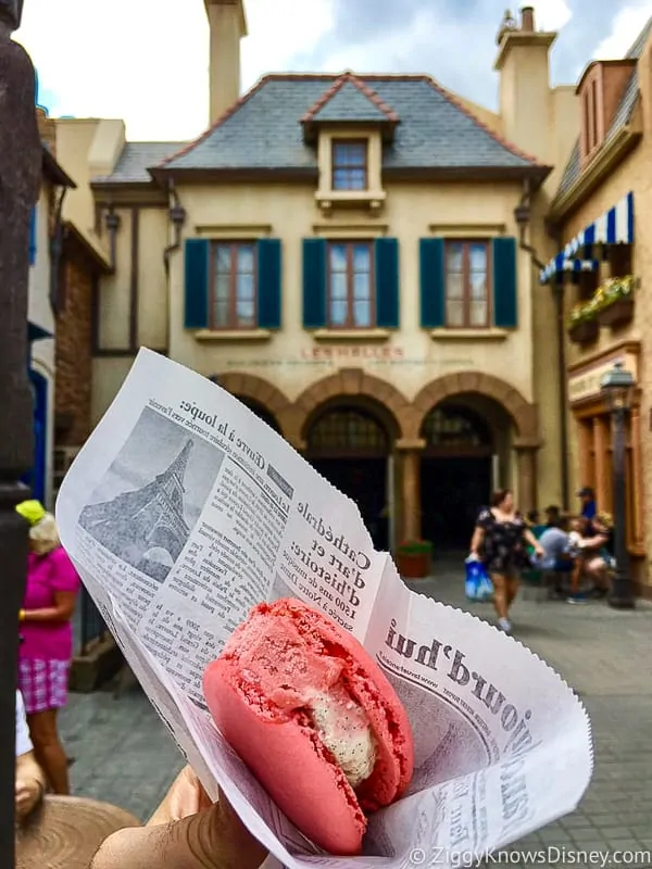 Macaron Ice Cream Sandwich France Pavilion Best Snacks at Epcot