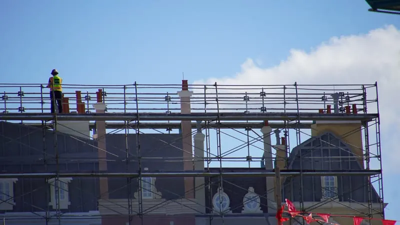 chimneys on the facade of Ratatouille ride in France pavilion construction update
