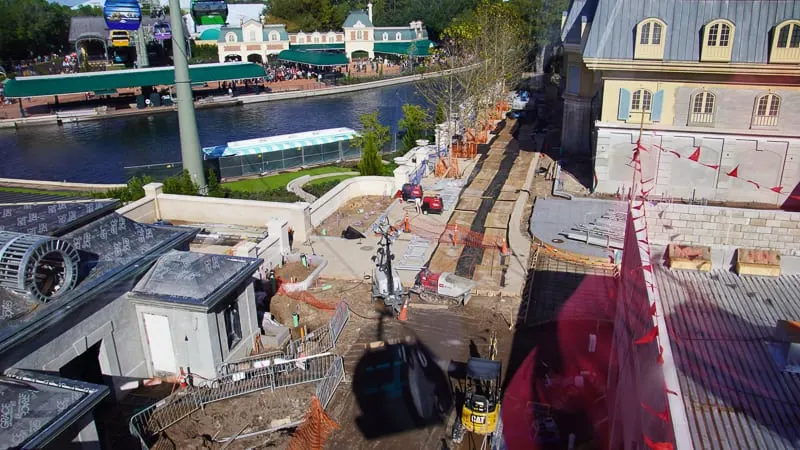 walkway heading to New France pavilion Epcot December 2019